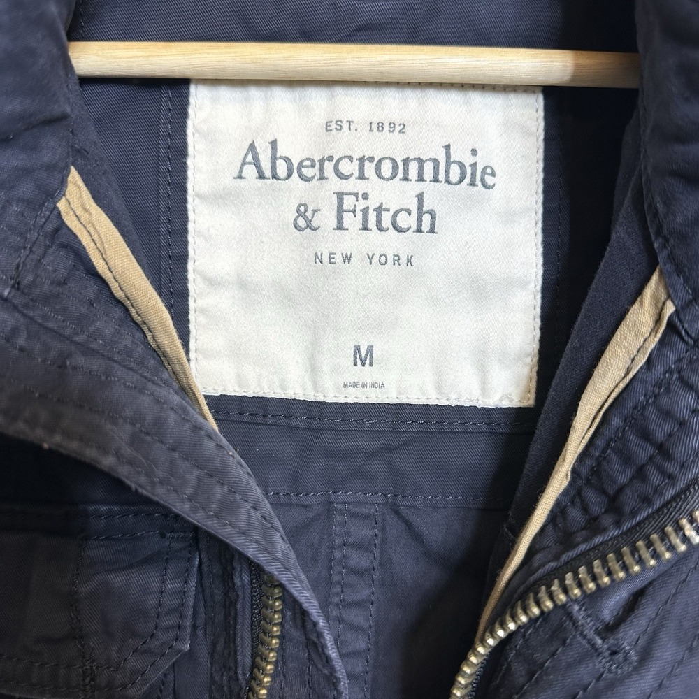 Abercrombie & Fitch Y2K Sentinel Jacket M Navy Blue Military Field Utility - Picture 5 of 14
